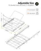 Double 37 Quart Pull Out Trash Can Under Cabinet, Under Sink Trash Rack - Image 4