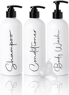 Alora 32oz Reusable Shampoo and Conditioner Bottles by AloraHomeEssentials