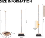Broom and Dustpan Set with Long Handle, Light Weight Stainless Steel Poles - Image 2