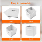 Lifewit Collapsible Fabric Storage Cubes Bins Set 11 Inch, Foldable Cubby - Image 4