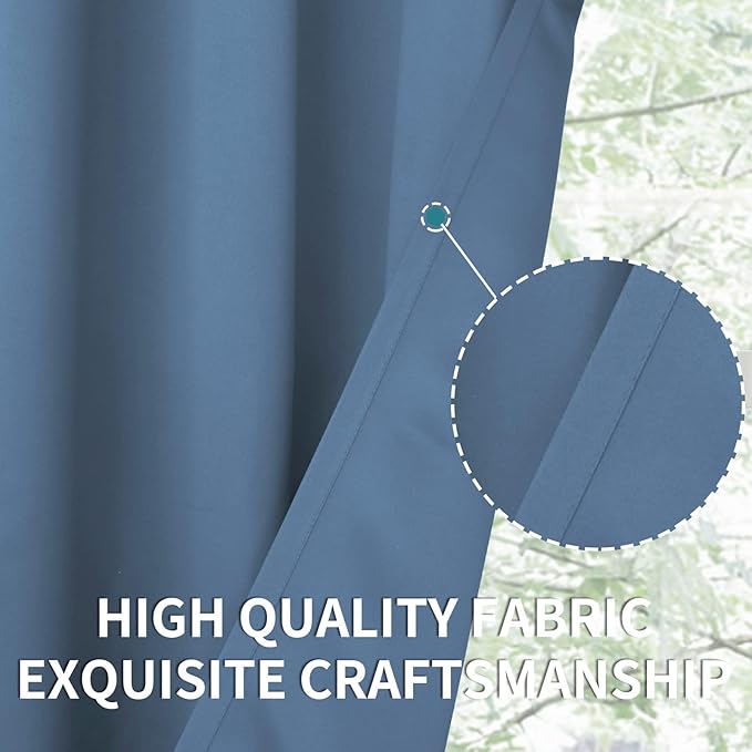 BGment Denim Blue Blackout Curtains 36 Inches Long - Image 6