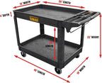 Utility Service Cart, 2-Shelf 500LBS Heavy Duty Plastic Rolling Utility Cart - Image 3