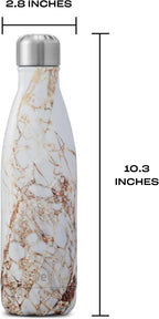 S'well Stainless Steel Water Bottle, Calacatta Gold, Triple Layered Vacuum - Image 4