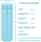 10oz Mini Water Bottle Stainless Steel Thermos Small Flask - Image 2