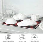 Red and Black Buffalo Plaid Dish Drying Mat 18x24 - Image 7