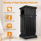 BEAMNOVA Trash Can Outdoor Top Tray Matte Black Stainless Steel Commercial - Image 2