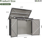 Aoxun 80 CU.FT Outdoor Storage Shed Metal Trash Can Storage - Image 4