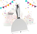 Putty Knife 6 Inch, One Piece Premium Polished All-Stainless Steel Scraper Tool - Image 2