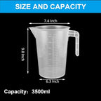 3 Pack 3.5 Liter Measuring Pitcher, Plastic Measuring Cups - Image 2