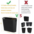 HZSOOCH 3 Pack Slim Waste Basket 3.2 Gallon 12L Plastic Small Trash Can - Image 3