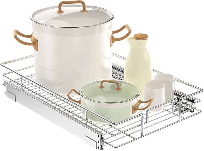 LOVMOR Pull Out Cabinet Organizer 14½" W x 21½" D, Kitchen Cabinet Pull Out by LOVMOR