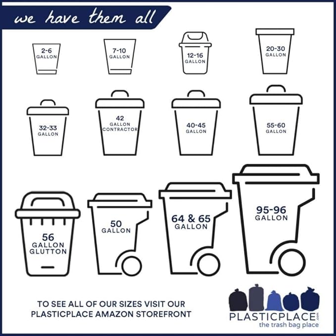 Plasticplace 40-45 Gallon Compostable Trash Bags │ 1 Mil │ Green Tint Garbage - Image 4