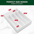 Bellsal White Utensil Organizer 10 Inch Silverware Tray - Image 3