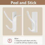Self Adhesive Coat Hooks for Hanging, Heavy Duty Stainless Double Wall Hook for - Image 6