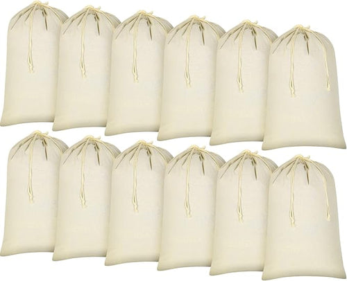 12 Pieces 28" x 36" Canvas Laundry Bags Bulk Large Cotton Laundry by Remagr