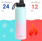 DRINCO Stainless Steel Water Bottle Spout Lid Vacuum Insulated Double Wall - Image 3