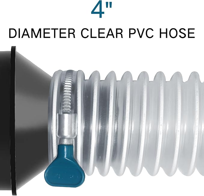 Qucship PVC Dust Collection Hose 4" x 10', Puncture-Resistant, Flexible Clear - Image 6