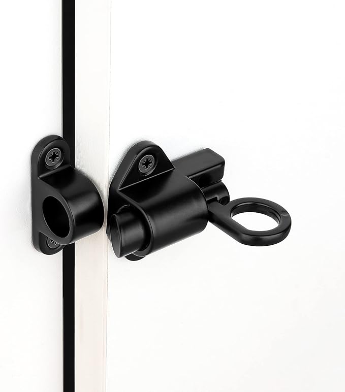 6 Packs Self-Closing Latches，Black Spring Door Lock，Resilient Bolt Latch - Image 5