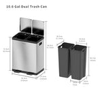 Kitchen Trash Can, 2 x 5.3 Gallon Garbage Can - Image 6