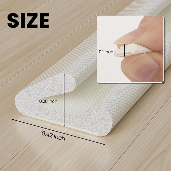 V Shape Foam Weather Stripping Door Frame Seal Strip 33FT White, Draft Stopper - Image 2
