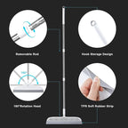 Rubber Squeegee Broom for Floors, 51.77" Long Handle Multi-Surface Magic Broom - Image 6