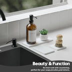3PCS Bathroom Sink Vanity Trays, Quick Stone Drying Mat Dish Soap Dispenser - Image 4