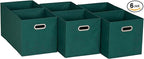 Household Essentials 6 ct Open Fabric Cube Storage Bins, Forest Green by HouseholdEssentials