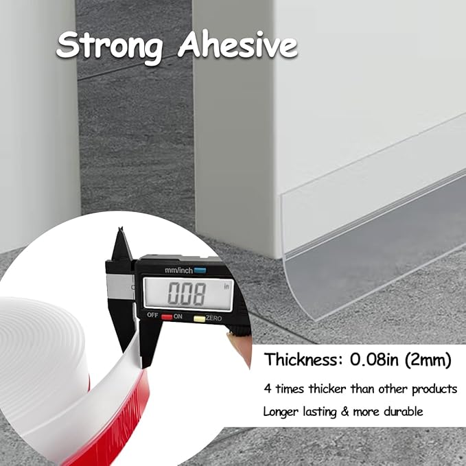 Silicone Weather Stripping, 3 inch x 20 Ft Door Draft Stopper Window Seal Strip - Image 2