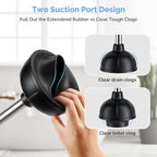 HAMITOR Toilet Plunger and Bowl Brush Set: 2 in 1 Stainless Steel Heavy Duty - Image 4