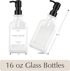 Emerson Essentials Glass Soap Dispenser Set – 16 oz 2-Pack – Refillable Dish & - Image 3