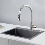 22x18 Inch Drop in Kitchen Sink, Handmade 304 Black Stainless Steel Sink - Image 9
