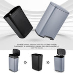 13.2 Gal Kitchen Trash Can, 50L Recycling or Garbage Bin, Brushed Stainless - Image 6