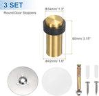 PATIKIL 3Set Round Door Stoppers, 80mm Stainless Steel Door Stop Doorstop Wedge - Image 2