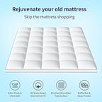 Extra Thick Queen Mattress Topper Pillowtop Mattress Pad Cover Cooling and Plush - Image 3