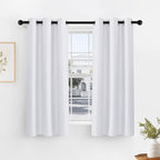 PONY DANCE Pure White Short Blackout Curtains by PONYDANCE