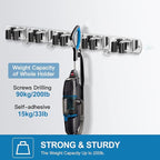 IMILLET 2 Pack Wall Mount Broom Holder Stainless Steel 5 Racks - Image 4