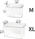 Lidded Plastic Storage Bins Set Clear Desk Basket Box Organizer Kitchen - Image 6