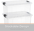Superio Storage Bins with Lids- 4 Pack, 6.6 Qt Clear Boxes - Image 3