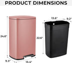 8 Gal Kitchen Trash Can, 30L Recycling or Garbage Bin, Brushed Stainless Steel - Image 2