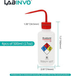 4pcs of Acetone Wash Bottles, Narrow Mouth, Self-Venting Safety Wash Bottles - Image 4