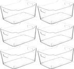 Clear Plastic Storage Bins, Medium Fridge Organizer Plastic Bins, Pantry by CONTROLKITCHEN