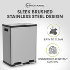 Simpli-Magic 18.5 Gallon Dual Compartment Step Trash Can – Kitchen Garbage Can - Image 6