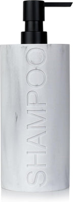 Matte White Shampoo Dispenser Modern Refillable Pump Bottle by IndecorHome