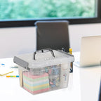 3 L Small Clear Storage Latch Box, 6 Pack Plastic Stackable Organizer Containers - Image 4