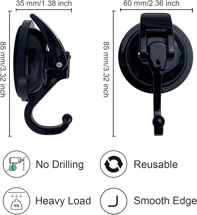 Heavy Duty Vacuum Suction Shower Hooks - Image 4