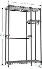 IZEUK 2 Combination Heavy Duty Garment Rack Wire Clothes Rack - Image 2
