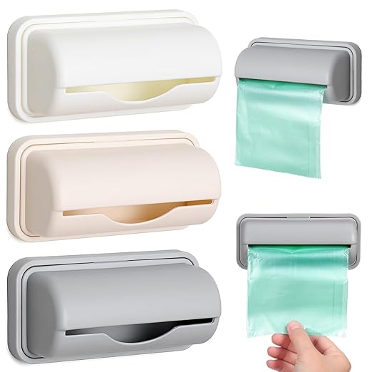 Cabilock 3Pcs Wall-Mounted Trash Bag Storage Box Adhesive Garbage Bag Containers by cabilock