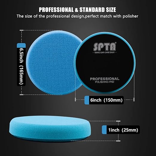 Blue Polish Pad, Buffing Polishing Pads, SPTA 1Pc 6.5 Inch Face - Image 2