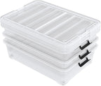 50 Quart Large Clear Plastic Under Bed Storage Bins - Image 7