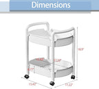 2-Tier Plastic Rolling Utility Cart - Image 7